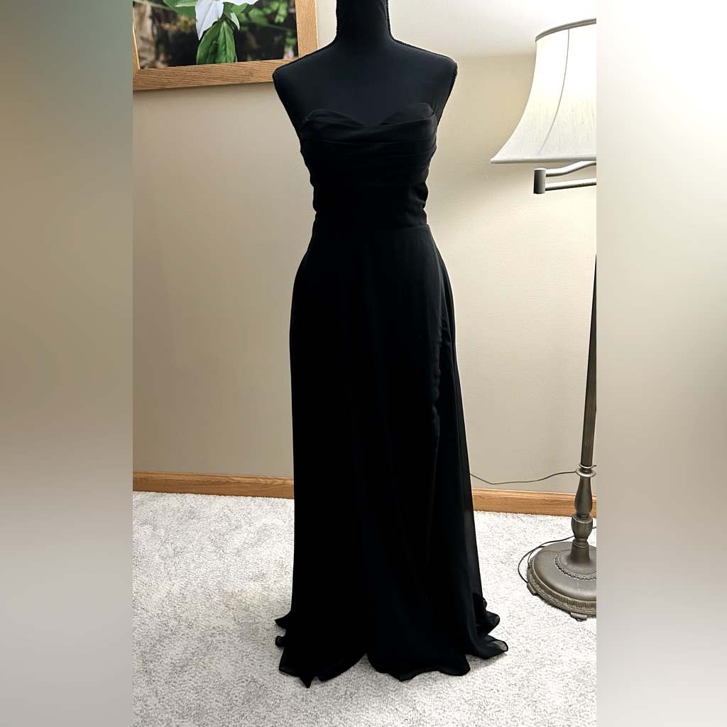 Prom Black Chiffon Gown